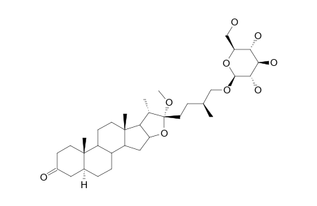 TORVOSIDE-G;22-ALPHA-METHOXY-5-ALPHA-FUROSTAN-3-ONE-26-O-BETA-D-GLUCOPYRANOSIDE