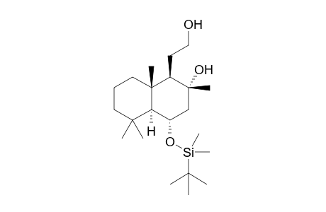 (+)-(1R,2R,4S,4aS,8aS)-4-((tert-Butyl(dimethyl)silyl)oxy)-1-(2-hydroxyethyl)-2,5,5,8a-tetramethyldecahydro-2-naphthalenol