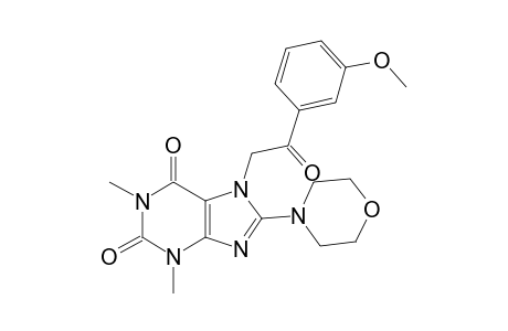 7-[2-(3-methoxyphenyl)-2-oxidanylidene-ethyl]-1,3-dimethyl-8-morpholin-4-yl-purine-2,6-dione