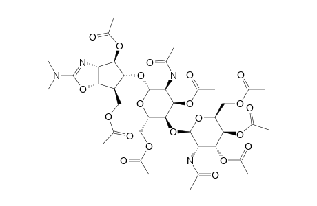 (3AS,4R,5R,6S,6AS)-4-ACETOXY-6-(ACETOXYMETHYL)-2-(DIMETHYLAMINO)-3A,5,6,6A-TETRAHYDRO-4H-CYCLOPENTOXAZOL-5-YL-2-ACETAMIDO-4-O-(2-ACETAMIDO-3,4,6-TRI-O-ACETYL-2