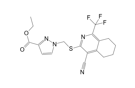 ethyl 1-({[4-cyano-1-(trifluoromethyl)-5,6,7,8-tetrahydro-3-isoquinolinyl]sulfanyl}methyl)-1H-pyrazole-3-carboxylate