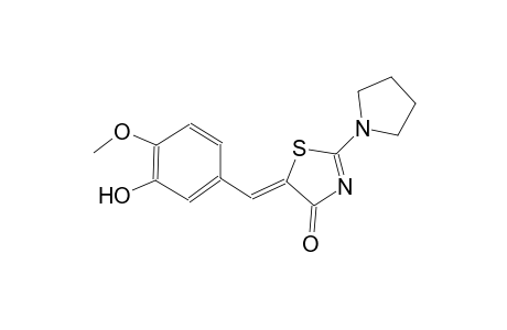 (5Z)-5-(3-hydroxy-4-methoxybenzylidene)-2-(1-pyrrolidinyl)-1,3-thiazol-4(5H)-one