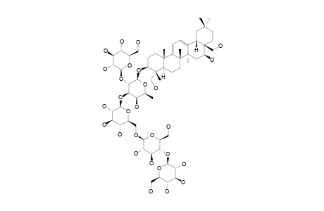 #4;CLINOPODISIDE-V;3-BETA,16-BETA,23,28-TETRAHYDROXY-OLEAN-9(11),12(13)-DIENE-3-YL-[BETA-D-GLUCOPYRANOSYL-(1->4)-BETA-D-GLUCOPYRANOSYL-(1->6)-BETA-D-GLUCOPYRAN