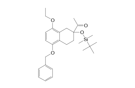 (+/-)-2-ACETYL-5-BENZYLOXY-2-(TERT.-BUTYL-DIMETHYLSILYLOXY)-8-ETHOXY-1,2,3,4-TETRAHYDRO-NAPHTHALENE