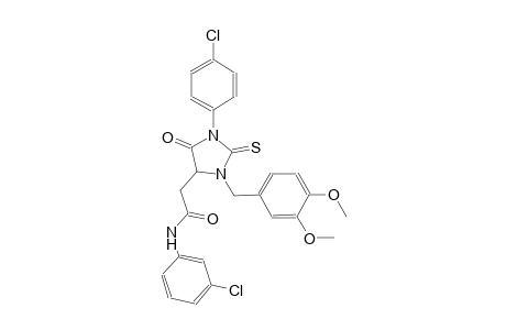 N-(3-chlorophenyl)-2-[1-(4-chlorophenyl)-3-(3,4-dimethoxybenzyl)-5-oxo-2-thioxo-4-imidazolidinyl]acetamide