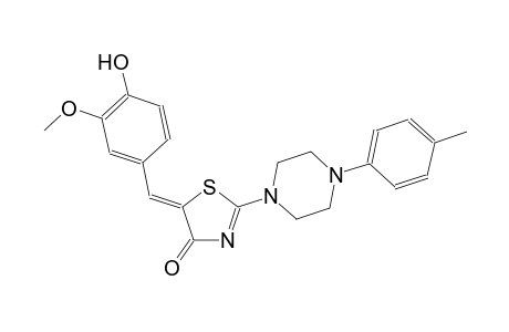 (5Z)-5-(4-hydroxy-3-methoxybenzylidene)-2-[4-(4-methylphenyl)-1-piperazinyl]-1,3-thiazol-4(5H)-one