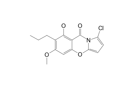 2-CHLORO-8-HYDROXY-6-METHOXY-7-PROPYL-9H-PYRROLO-[2,1-B]-[1,3]-BENZOXACIN-9-ONE