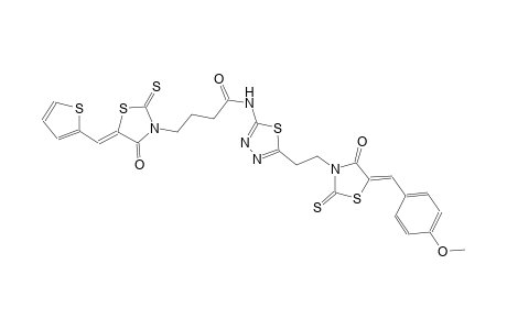 3-thiazolidinebutanamide, N-[5-[2-[(5Z)-5-[(4-methoxyphenyl)methylene]-4-oxo-2-thioxothiazolidinyl]ethyl]-1,3,4-thiadiazol-2-yl]-4-oxo-5-(2-thienylmethylene)-2-thioxo-, (5Z)-