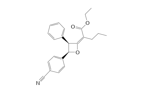 cis-2-((E)-1-(Ethoxycarbonyl)butylidene)-4-(4-cyanophenyl)-3-phenyloxetane