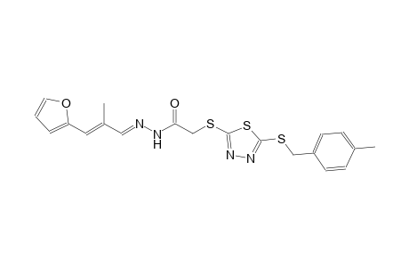 N'-[(E,2E)-3-(2-furyl)-2-methyl-2-propenylidene]-2-({5-[(4-methylbenzyl)sulfanyl]-1,3,4-thiadiazol-2-yl}sulfanyl)acetohydrazide