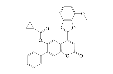 cyclopropanecarboxylic acid, 4-(7-methoxy-2-benzofuranyl)-2-oxo-7-phenyl-2H-1-benzopyran-6-yl ester