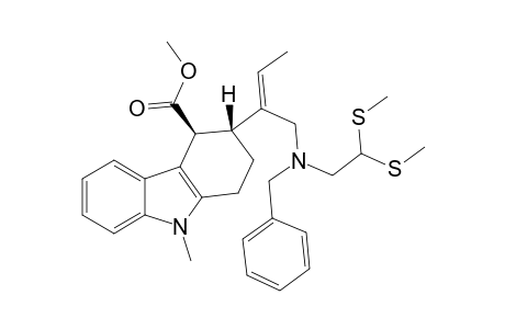 Methyl trans-3-{1-(N-Benzyl-N-(2,2-bis(methylsulfanyl)ethyl)aminomethyl)-1(E)-propenyl}-9-methyl-1,2,3,4-tetrahydrocarbazole-4-carboxylate