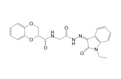 N-{2-[(2Z)-2-(1-ethyl-2-oxo-1,2-dihydro-3H-indol-3-ylidene)hydrazino]-2-oxoethyl}-2,3-dihydro-1,4-benzodioxin-2-carboxamide