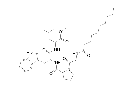 DL-Leucine, N-[N-[1-[N-(1-oxodecyl)glycyl]-DL-prolyl]-DL-tryptophyl]-, methyl ester