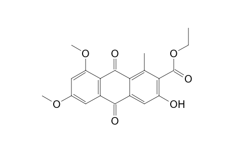 2-Anthracenecarboxylic acid, 9,10-dihydro-3-hydroxy-6,8-dimethoxy-1-methyl-9,10-dioxo-, ethyl ester