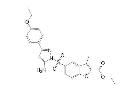 2-benzofurancarboxylic acid, 5-[[5-amino-3-(4-ethoxyphenyl)-1H-pyrazol-1-yl]sulfonyl]-3-methyl-, ethyl ester