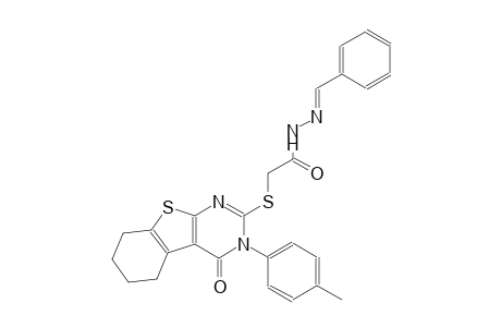 2-{[3-(4-methylphenyl)-4-oxo-3,4,5,6,7,8-hexahydro[1]benzothieno[2,3-d]pyrimidin-2-yl]sulfanyl}-N'-[(E)-phenylmethylidene]acetohydrazide