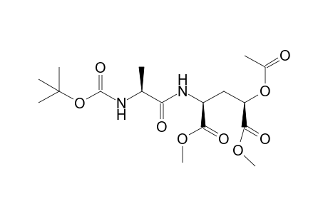 Dimethyl N-Boc-L-alanyl-.gamma.-(R)-acetoxy-L-glutamate dipepide