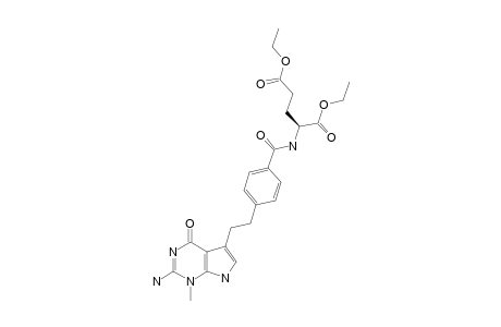 (2S)-2-[[4-[2-(2-AMINO-1-METHYL-4-OXO-4,7-DIHYDRO-1H-PYRROLO-[2,3-D]-PYRIMIDIN-5-YL)-ETHYL]-BENZOYL]-AMINO]-PENTANEDIOIC-ACID-DIETHYLESTER