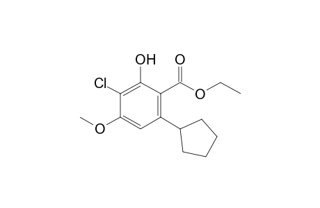 Ethyl 3-chloro-2-hydroxy-6-cyclopentyl-4-methoxybenzoate
