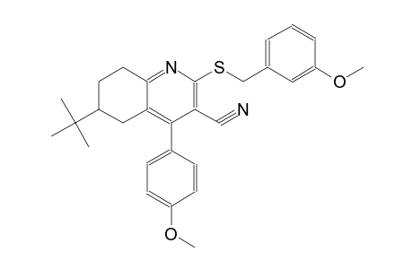 6-tert-butyl-2-[(3-methoxybenzyl)sulfanyl]-4-(4-methoxyphenyl)-5,6,7,8-tetrahydro-3-quinolinecarbonitrile