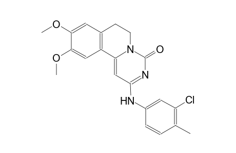2-(3-chloro-4-methylanilino)-9,10-dimethoxy-6,7-dihydro-4H-pyrimido[6,1-a]isoquinolin-4-one