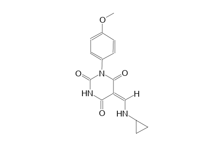 (5E)-5-[(cyclopropylamino)methylene]-1-(4-methoxyphenyl)-2,4,6(1H,3H,5H)-pyrimidinetrione
