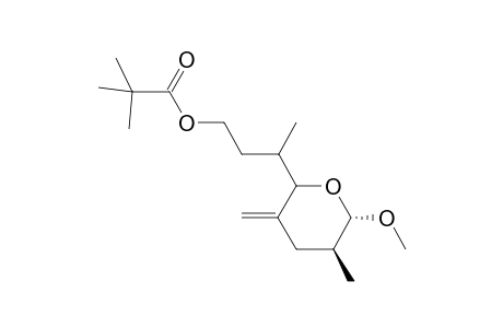 Methyl 2,3,4,6,7-pentadeoxy-2,6-di-C-methyl-4-C-methylene-8-O-pivaloyl-.alpha.-D-arabino-octo-1,5-pyranoside