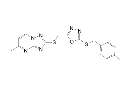 2-((5-(4-Methylbenzylthio)-1,3,4-oxadiazol-2-yl)-methylthio)-5-dimethyl-1,2,4-triazolo-[1,5-a]pyrimidine