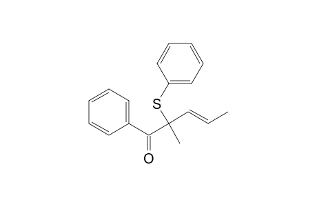 3-Penten-1-one, 2-methyl-1-phenyl-2-(phenylthio)-, (E)-
