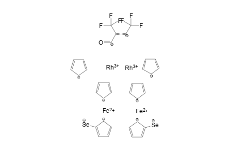 diiron(II) dirhodium(III) bis(2-selenidocyclopenta-2,4-dien-1-ide) 4,4,4-trifluoro-1-oxo-2-(trifluoromethyl)but-2-ene-1,3-diide tetracyclopenta-2,4-dien-1-ide