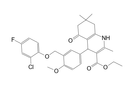 ethyl 4-{3-[(2-chloro-4-fluorophenoxy)methyl]-4-methoxyphenyl}-2,7,7-trimethyl-5-oxo-1,4,5,6,7,8-hexahydro-3-quinolinecarboxylate
