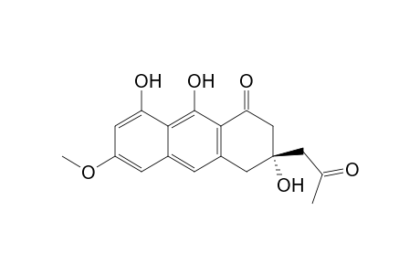 1(2H)-Anthracenone, 3,4-dihydro-3,8,9-trihydroxy-6-methoxy-3-(2-oxopropyl)-, (S)-