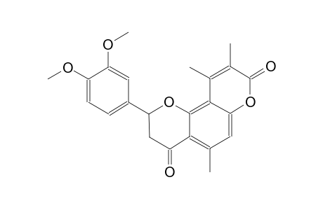 2-(3,4-dimethoxyphenyl)-5,9,10-trimethyl-2,3-dihydropyrano[2,3-f]chromene-4,8-dione