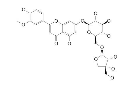 CHRYSOERIOL-7-O-(6''-O-BETA-D-APIOFURANOSYL)-BETA-D-GLUCOPYRANOSIDE