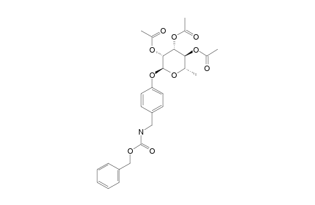 N-BENZOYLOXYCARBONYL-4-(2',3',4'-TRI-O-ACETYL-ALPHA-L-RHAMNOPYRANOSYLOXY)-BENZYLAMINE