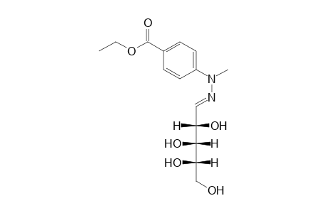 L-ARABINOSE, (p-CARBOXYPHENYL)METHYLHYDRAZONE, ETHYL ESTER