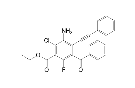 3-Amino-5-benzoyl-2-chloro-6-fluoro-4-phenylethynyl-benzoic acid ethyl ester