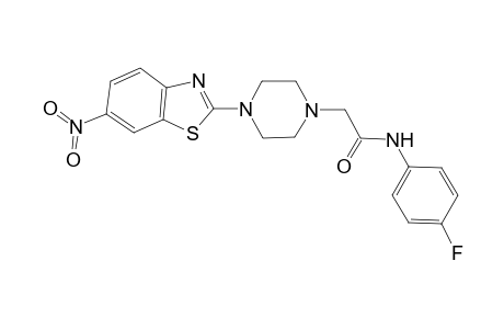 N-(4-fluorophenyl)-2-[4-(6-nitro-1,3-benzothiazol-2-yl)-1-piperazinyl]acetamide