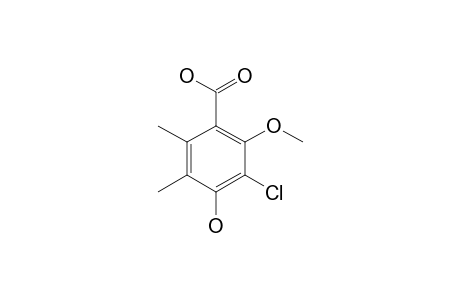 3-chloro-4-hydroxy-2-methoxy-5,6-dimethylbenzoic acid