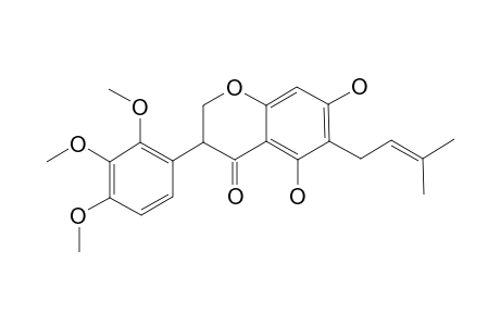 UNCINANONE-D;5,7-DIHYDROXY-2',3',4'-TRIMETHOXY-6-(3-METHYLBUT-2-ENYL)-ISOFLAVANONE