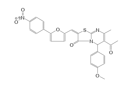 5H-thiazolo[3,2-a]pyrimidin-3(2H)-one, 6-acetyl-5-(4-methoxyphenyl)-7-methyl-2-[[5-(4-nitrophenyl)-2-furanyl]methylene]-, (2E)-