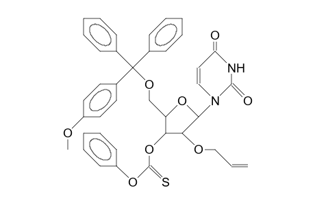1-(5-O-<4-Monomethoxy-trityl>-2-O-allyl-3-O-phenoxythiocarbonyl-B-D-arabinofuranosyl)-uracil
