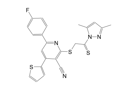 2-{[2-(3,5-dimethyl-1H-pyrazol-1-yl)-2-thioxoethyl]sulfanyl}-6-(4-fluorophenyl)-4-(2-thienyl)nicotinonitrile