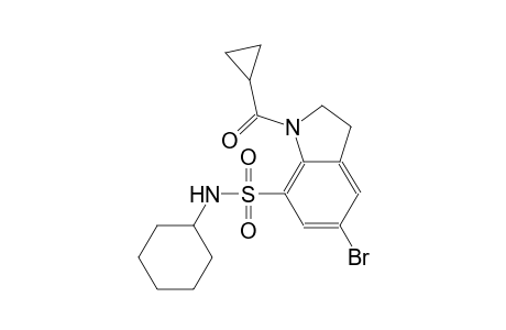 1H-indole-7-sulfonamide, 5-bromo-N-cyclohexyl-1-(cyclopropylcarbonyl)-2,3-dihydro-