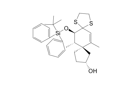 (2RS,5RS,9SR,10RS)-9-tert-Butyldiphenylsiloxy-2-hydroxy-6,10-dimethylspiro[4.5]dec-6-en-8-one ethylene dithioacetal