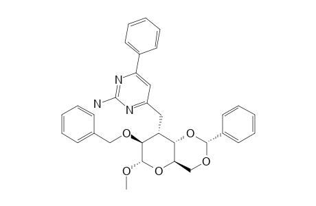 2-AMINO-4-(METHYL-2-O-BENZYL-4,6-O-BENZYLIDENE-3-DEOXY-ALPHA-D-ALTROPYRANOSID-3-YLMETHYL)-6-PHENYLPYRIMIDINE