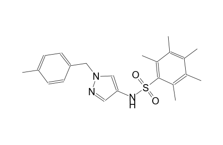 2,3,4,5,6-pentamethyl-N-[1-(4-methylbenzyl)-1H-pyrazol-4-yl]benzenesulfonamide