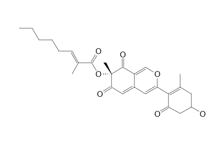 COHAERIN-B;3-(2-METHYL-4-HYDROXY-6-OXO-1-CYCLOHEXENYL)-(7S)-7,8-DIHYDRO-7-METHYL-6,8-DIOXO-6H-2-BENZOPYRAN-7-YL-2-METHYL-(2E)-OCTENOATE