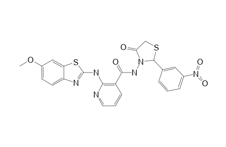 2-[N-(6-METHOXYBENZOTHIAZOLYL)-AMINO]-PYRIDINE-3-[2-(3-NITROPHENYL)]-CARBOXAMIDO-1,3-THIAZOLIDIN-4-ONE